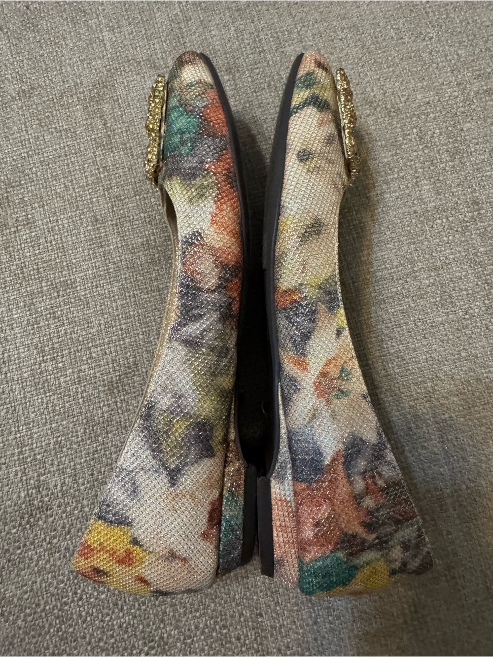 J.Renee Multicolor Flats with Gold Beaded Buckle - Picture 5 of 5